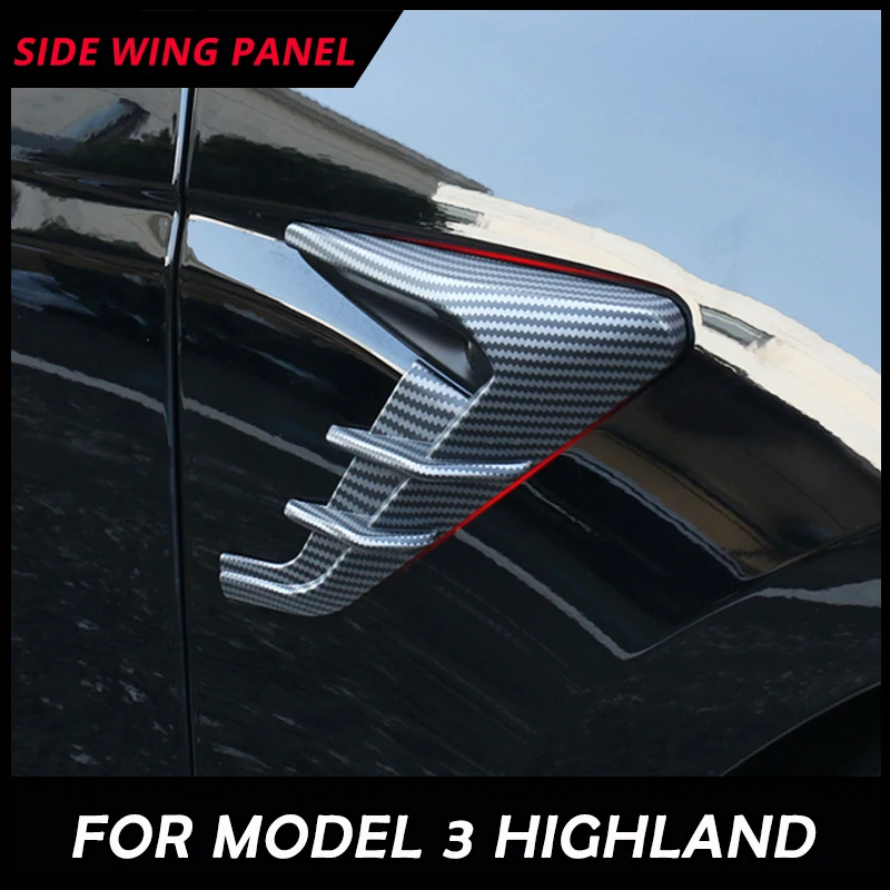 

For Tesla Model 3 Highland Camera Flanks Car Side Wing Panel Cover Spoiler Dust Cover Decoration Modification Accessories 2021