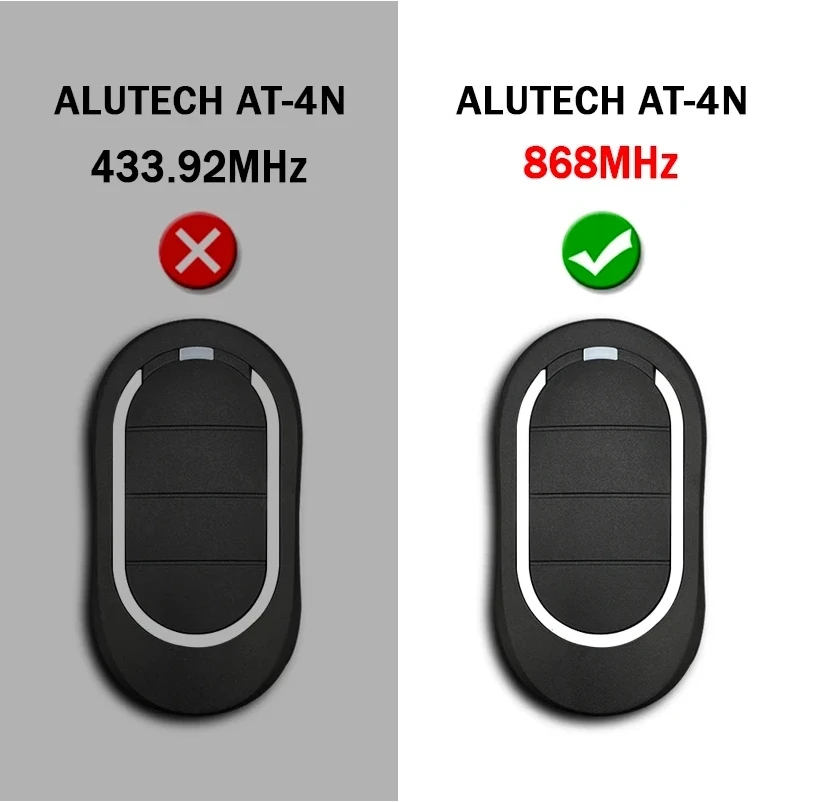 1-20PCS 868 ALUTECH AT-4N AT 4N AT4N AT-4N-868 868MHz Garage Remote Control 868.35MHz Gate Garage Door Opener Transmitter