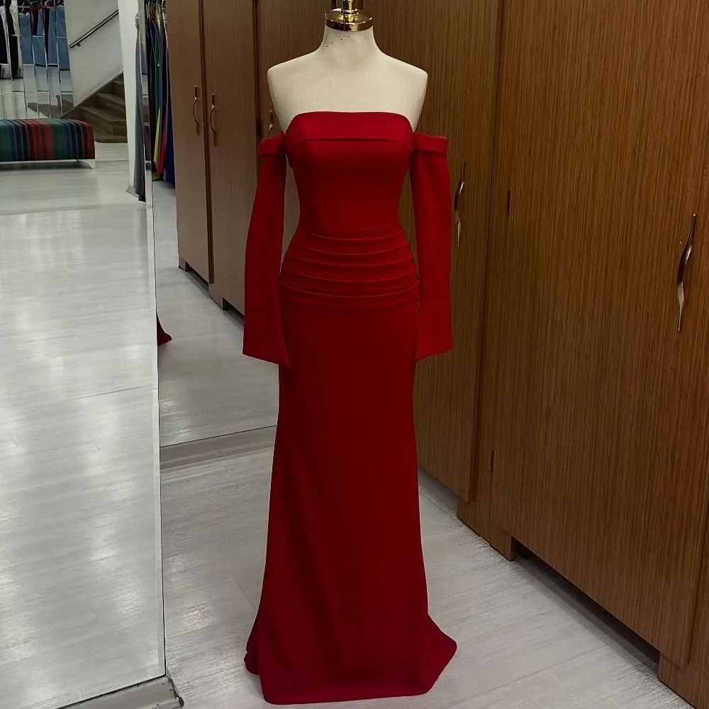 

Customized High Quality Classic Ruched Pleat Mermaid Strapless Long Dresses Bespoke Occasion Dresses Sizes Available Matching