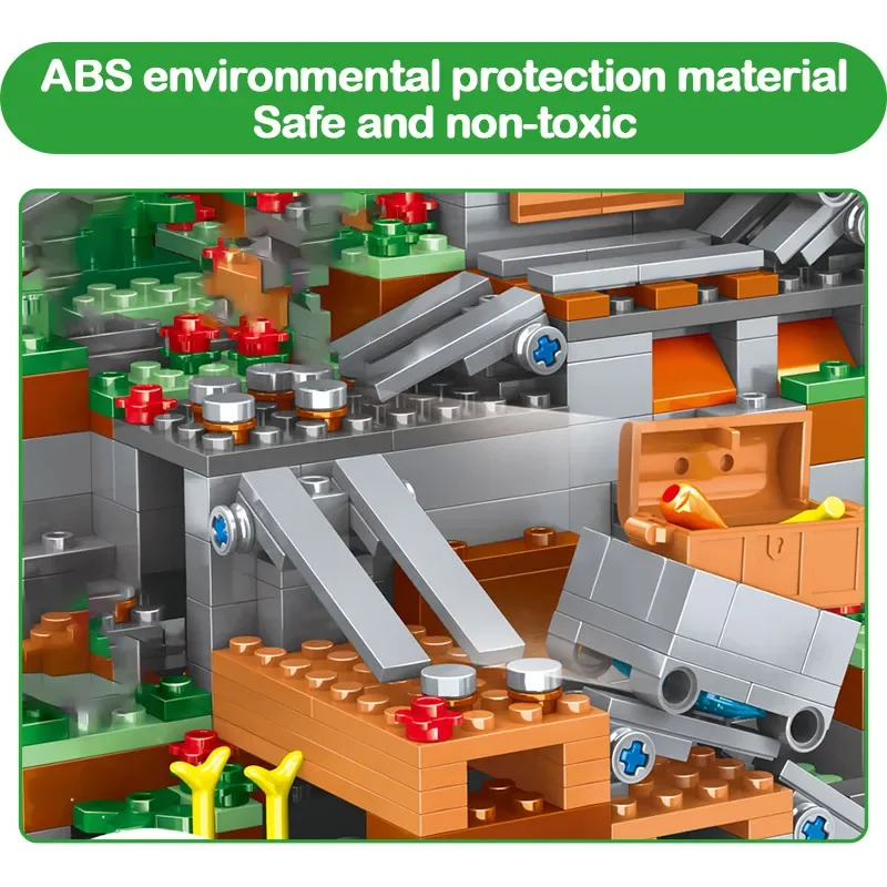 Blocs de construction en édition spéciale The Cave Village, avec figurines d'action Steve, compatibles avec mon monde, ensemble de jouets