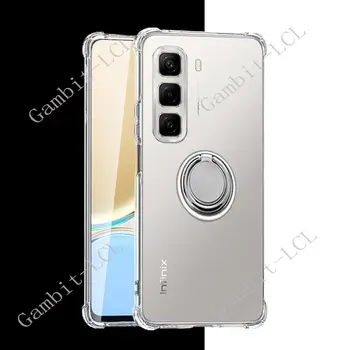 Silikonové pouzdro pro Infinix Hot 50 Pro Plus Pro+ 50Pro X6881 X6880 s kroužkem na zadní straně, držák na telefon, TPU, měkké, pro Hot 50 5G 4G 10 nejlepší prodej Příslušenství k telefonům Infinix - №7