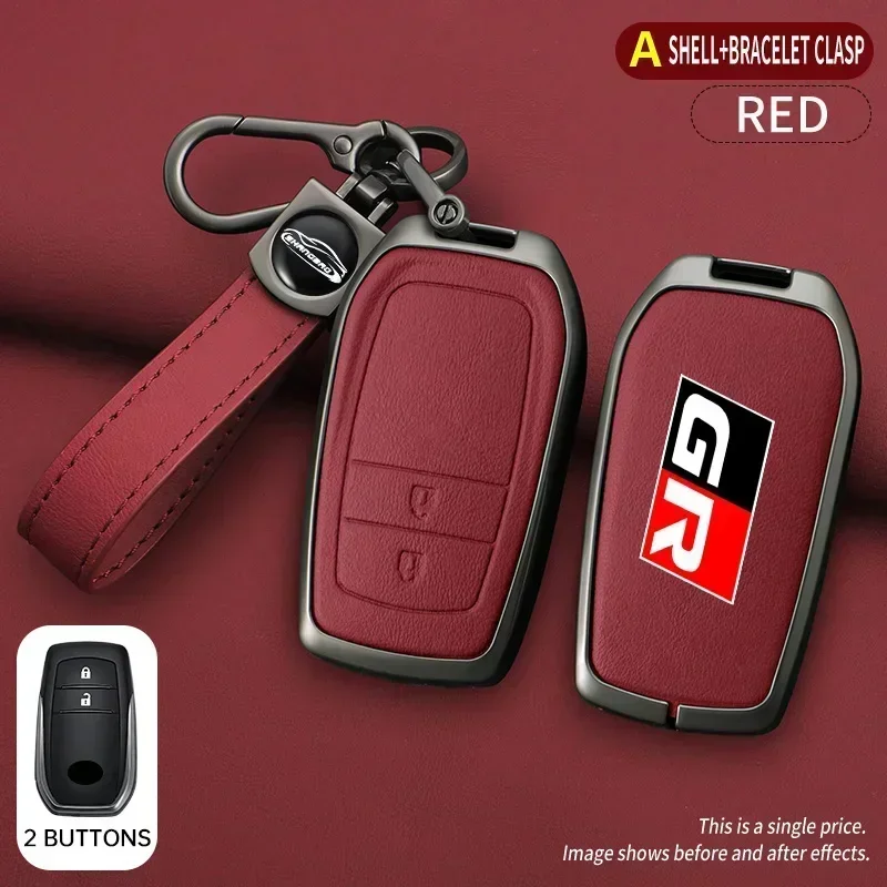 For Toyota GR Sport C-HR Gazoo RAV4 Racing Mirai Avensis Zinc Alloy Car Key Case Cover Protector Keychain Styling Accessories