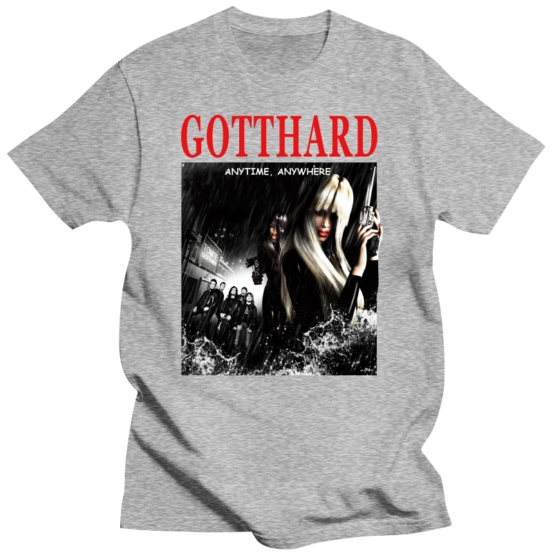 Gotthard Anytime Anywhere T Shirt Black White 100 Cotton All Sizes S 5Xl