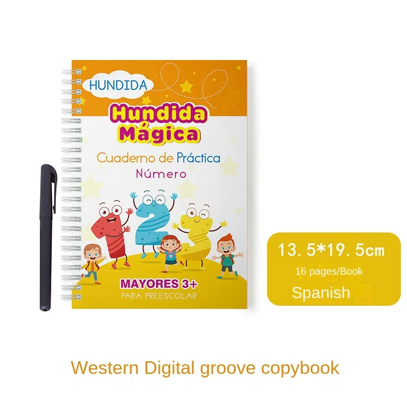 Spanish Magic Books Learning Lettering In Tracing Workbook for Kids Reusable Notebooks for Children Spanish Montessori Writing