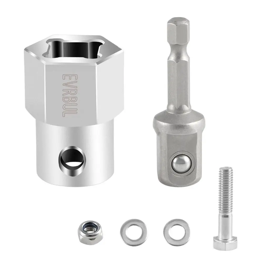 Wear Resistance Cordless Drill Adapter Stainless Steel Corrosion Resistance Trailer Jack Crank Adapter Trailer Jack Crank Handle