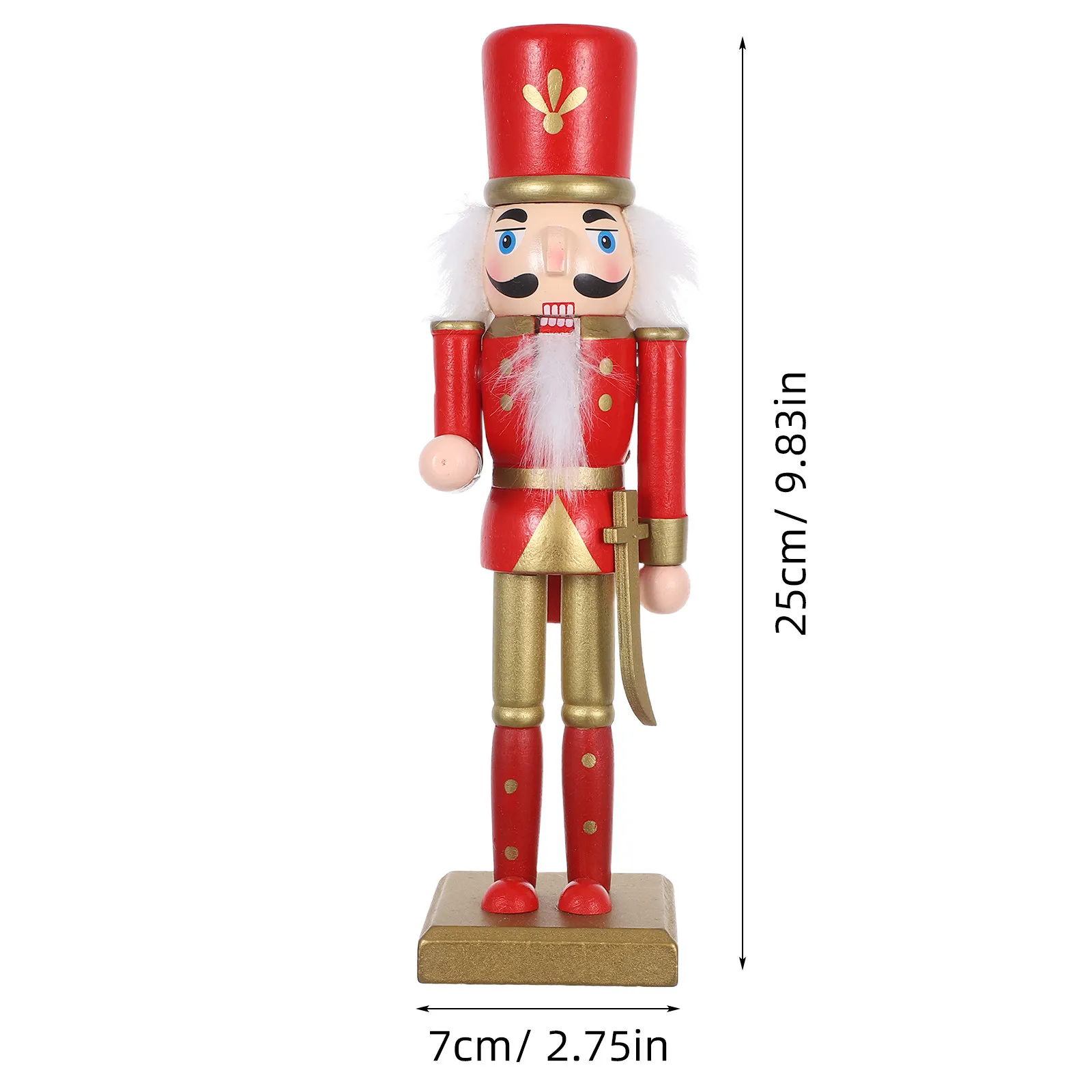 Traditional Wood Nutcracker Soldier Figure Christmas Decor Vibrant Colors Reusable Festive Ornament for Desk Tree Table Home
