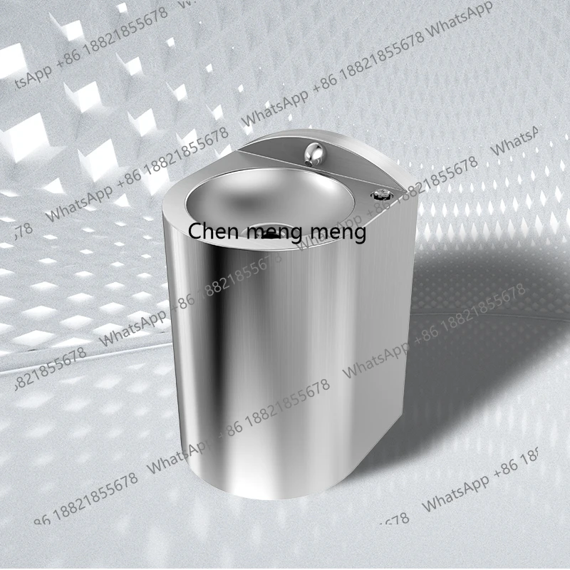 

Stainless steel, column basin, floor-to-ceiling cylindrical sink, outdoor bathroom, integrated sink