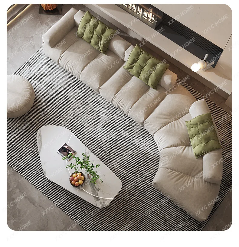X  Modern Sofa Light Luxury Technology Cloth Large And Small Household Matte Cloth Corner Sofa