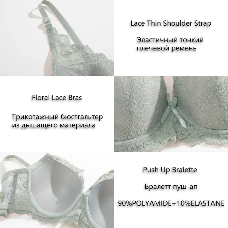 FINETOO Solid Comfort Lace Bra Anti Sagging Bralette for Women Sexy Breathable Cut Out Lingerie Female Push Up Bra Brassiere New