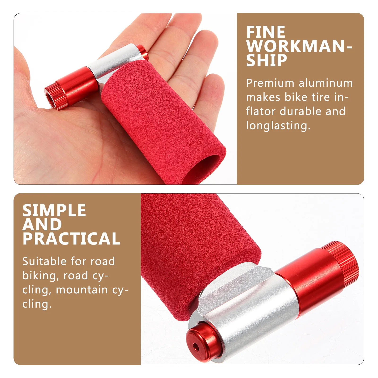 

1pc Portable Bike Tire Inflator Premium Aluminum Mini Co2 For Road Mountain Cycling Biking Accessories Tyre Pump Small