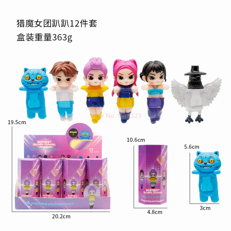 K-pop caçadores de demônios na moda caixa cega brinquedo anime kpop menina grupo rumi zoey mira jinu mini figuras boneca decoração de mesa presente
