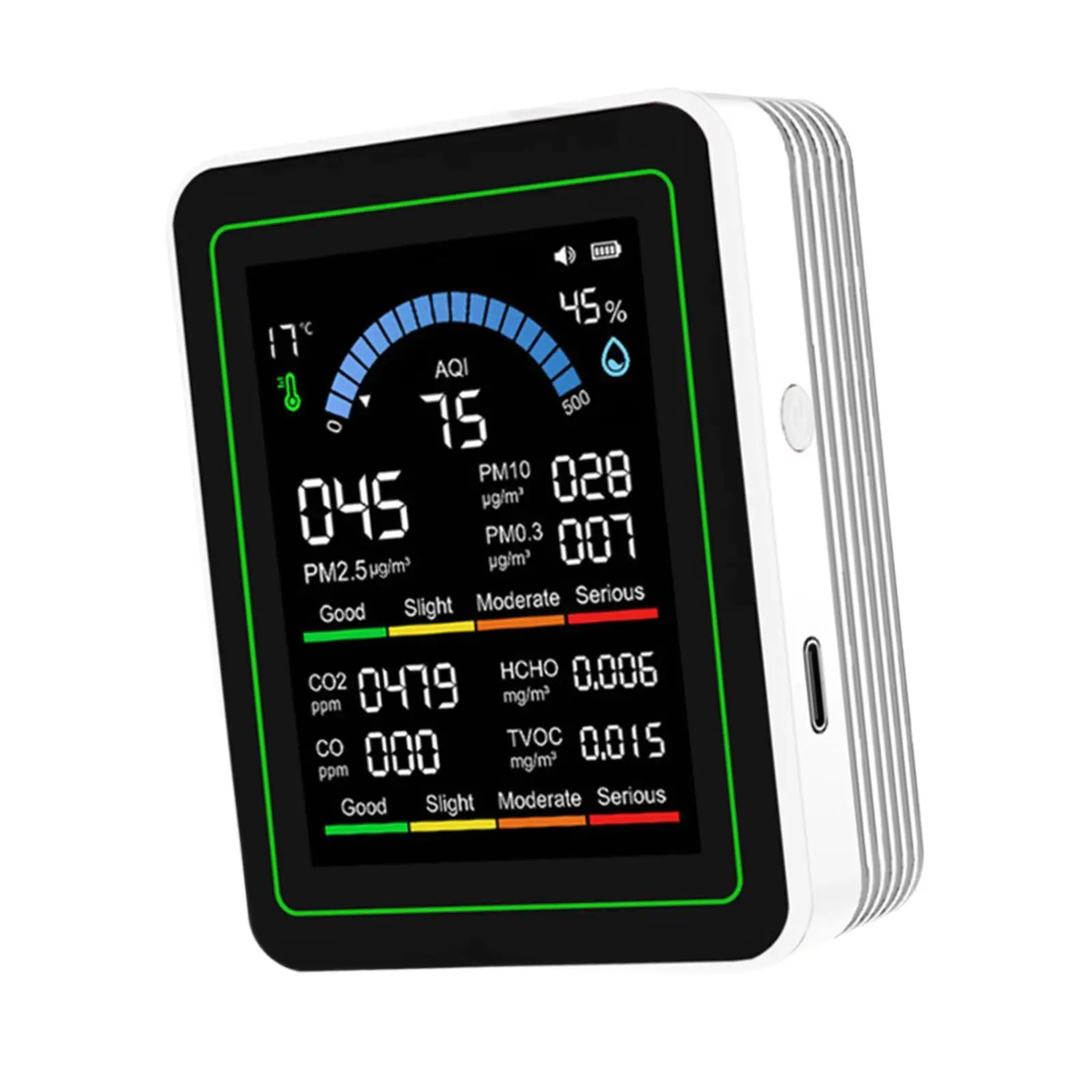 Mini Air Quality Monitor Professional Temperature Display Small Size High