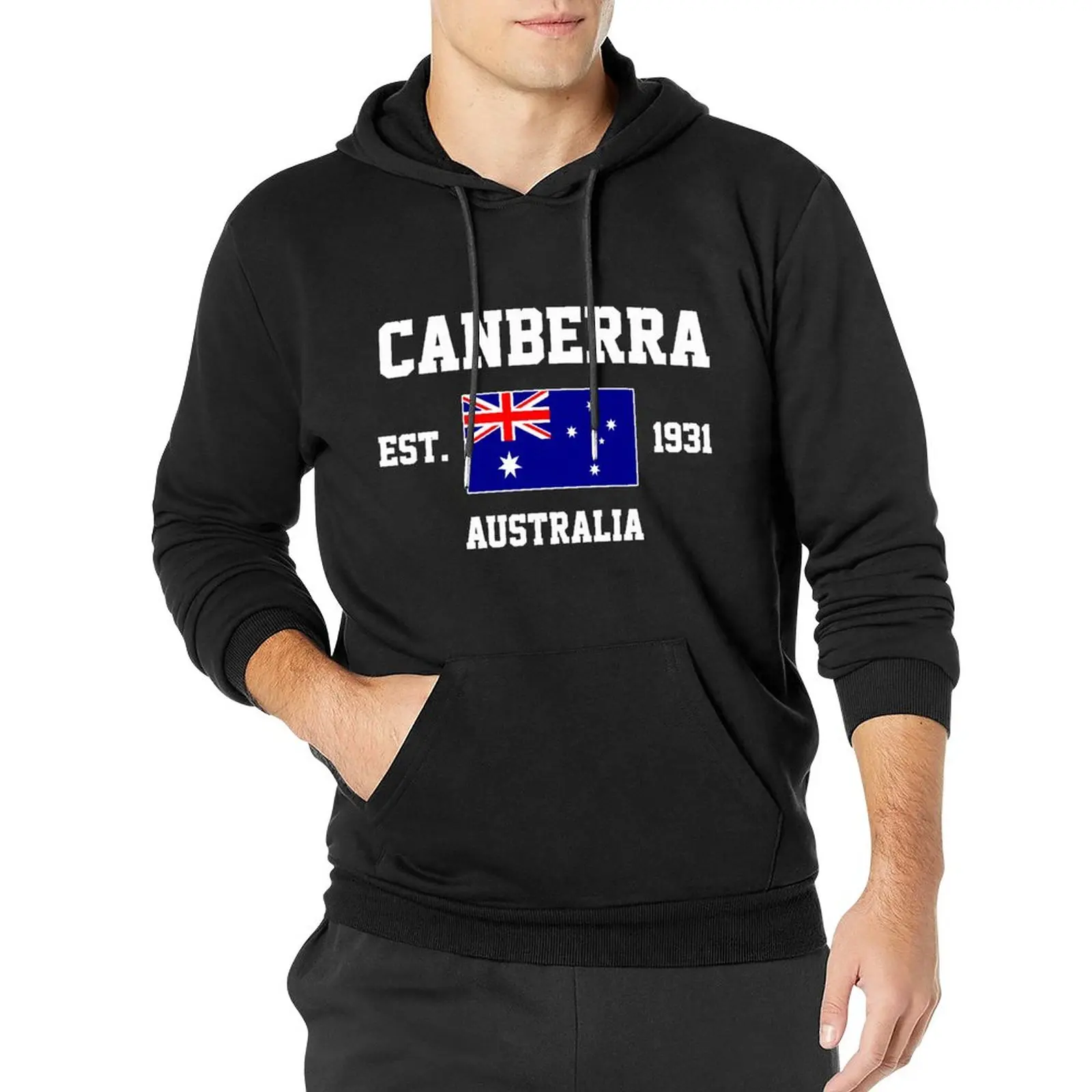 

Men Women Hoodies Australia EST.1931 Canberra Capital Hoodie Pullover Hooded Hip Hop Sweatshirt Cotton Unisex