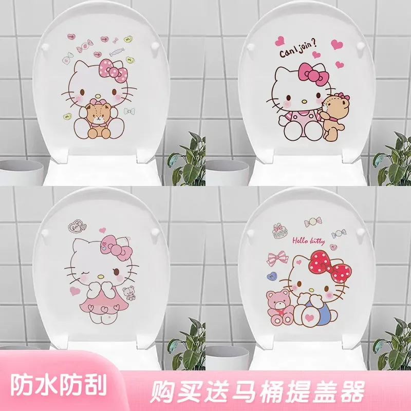 30 Styles New Sanrio Cinnamoroll Net Red Creative Kawaii Waterproof Toilet Cover Sticker Cartoon Decoration Sticker Gift