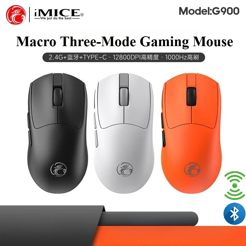 IMICE G900 Wireless Gaming Mouse, 12800 DPI, Lightweight Design, Type-C Charging