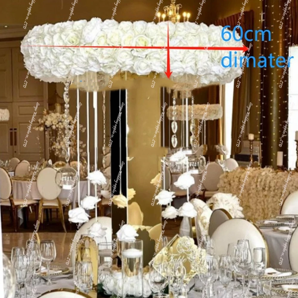 

4 шт., подставка для цветов Grand Halo Top, пьедестал, золотой металл, большая открытая рамка с цветочным принтом, свадебный центральный элемент