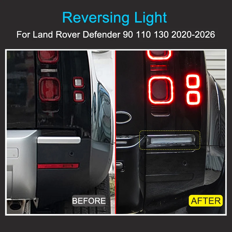 LED Reversing Light for Land Rover Defender 90 110 2020-2026 Brake Light Dynamic Turning light High Light Rear Bumper Light