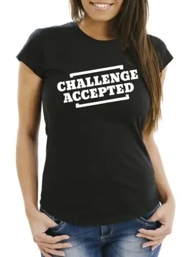 Challenge Accepted Damen T-Shirt Fun-Shirt Moonworks®