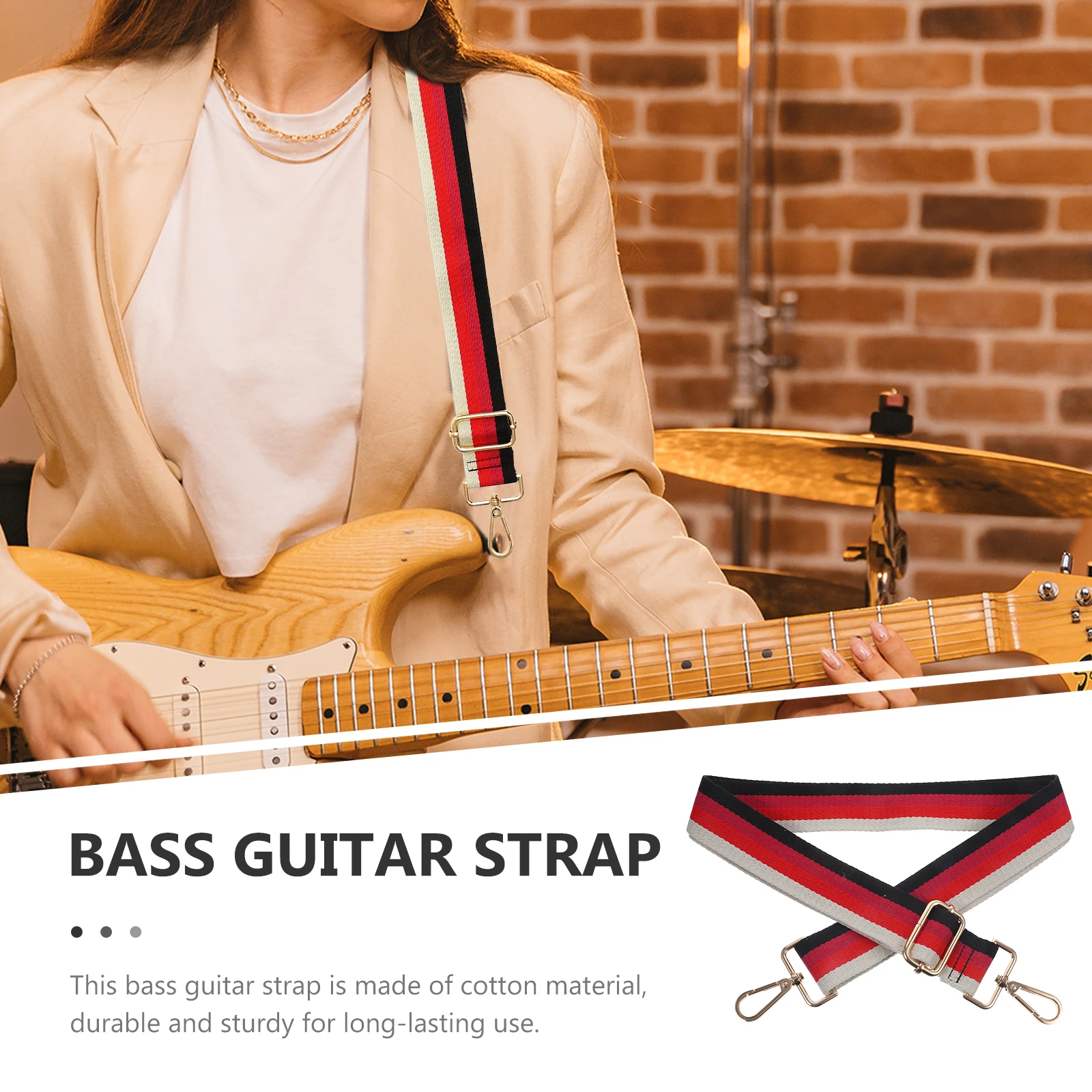

Guitar Strap Belt Straps Lengthen Instrument Shoulder Adjustable Cotton Bass Child