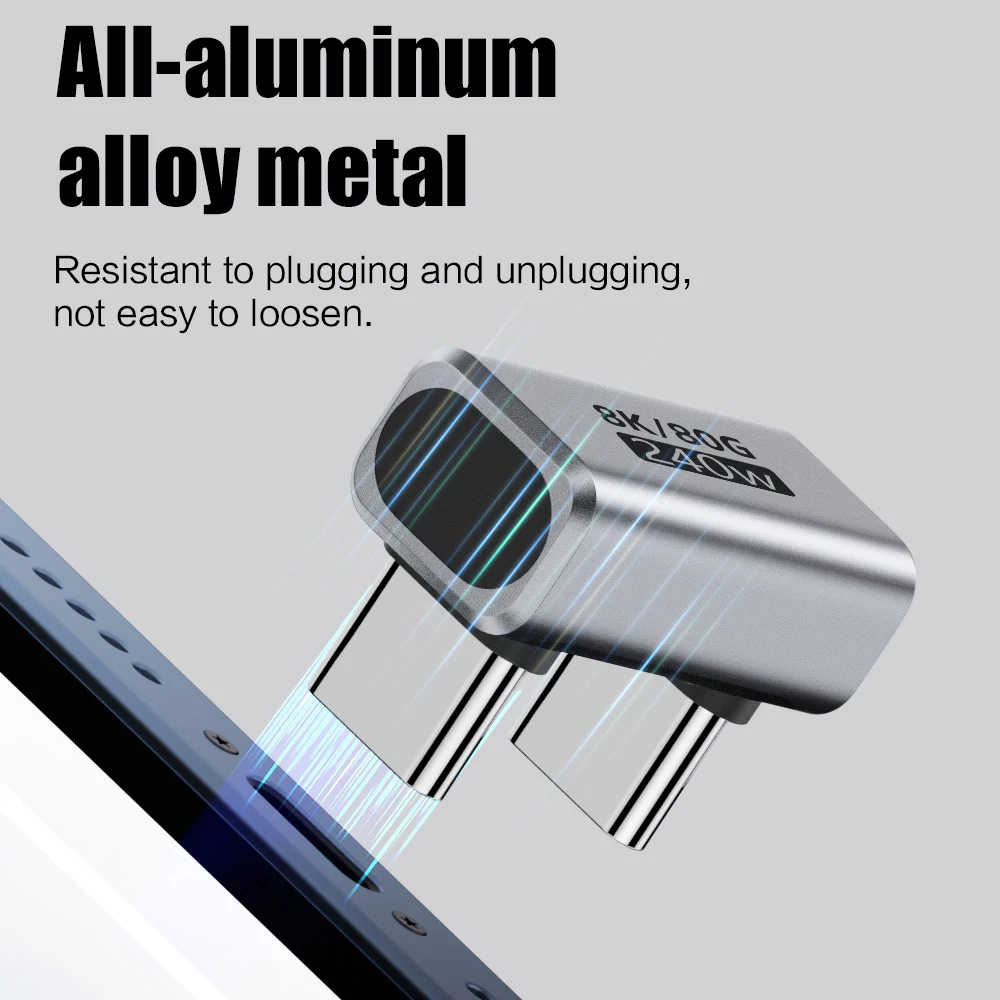 240 واط 80 جيجابت في الثانية 8K @ 60 هرتز USB C محول USB-C ذكر إلى شاحن أنثي USB4 موصل لأجهزة الكمبيوتر المحمول Thunderbolt 5/4/3 آيفون 16 برو ماكس ماك