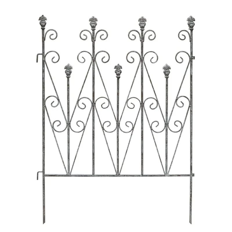 

Decorative Metal Garden Fence, Vintage Style Iron Border Edging, 33.5 x 23.6 Inch, Ornamental Scrollwork Design