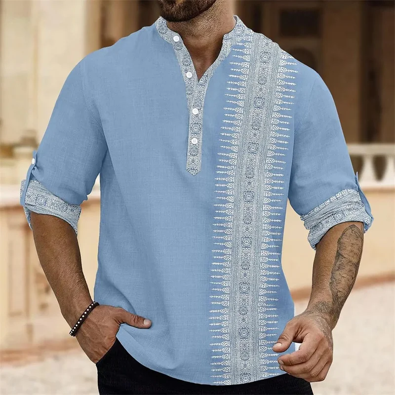 Fashionable And Trendy Men's Casual Business Middle Eastern Style Selected Shirts Long Sleeved Shirts Slim Loose Fashionable Men