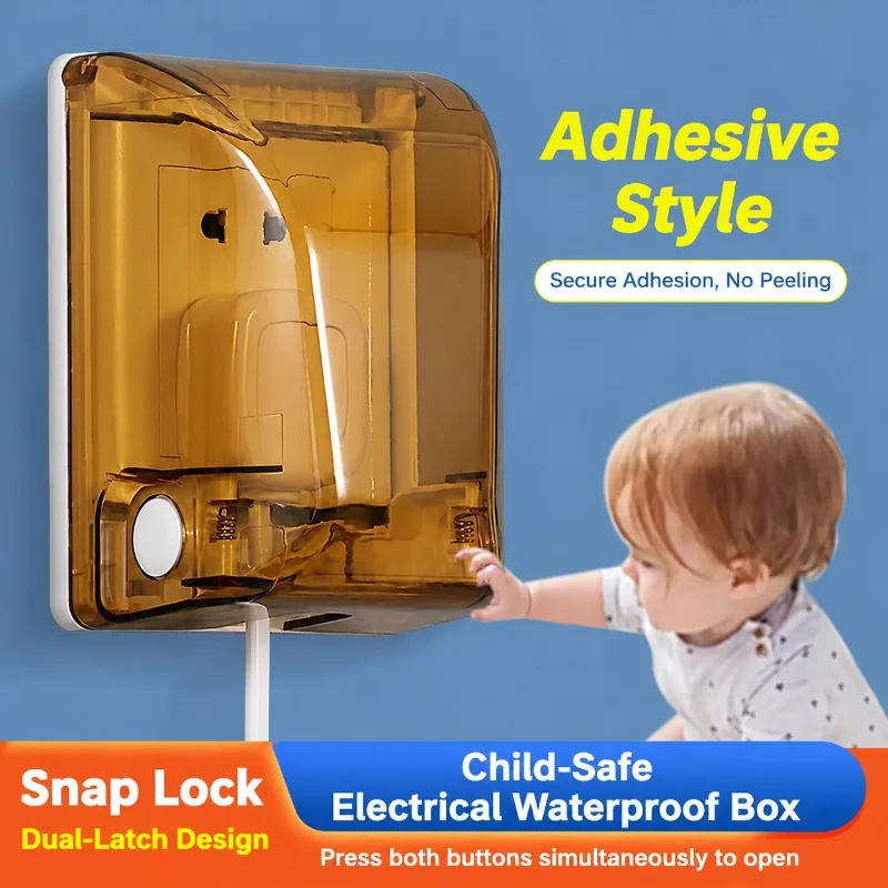 Baby Proof Outlet Cover 86 Type Electrical Socket Protector with Adhesive, Child Safety Plug Guard for Power Outlets