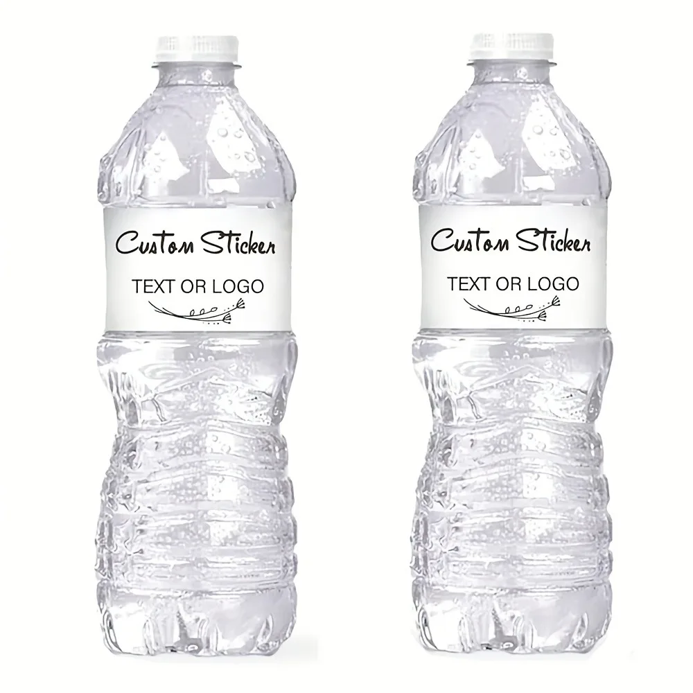 

50/100 шт. персонализированные наклейки для бутылок с водой, с индивидуальным текстом/логотипом, универсальные, для вечеринок, мероприятий, свадеб, декоративные этикетки для бутылок