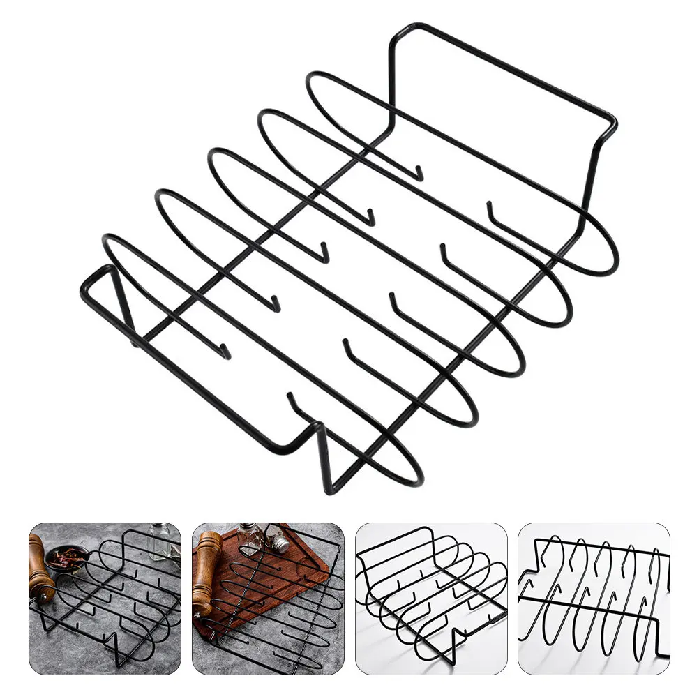 Heavy Duty Portable Barbecue Rack Thickened Handle Smooth Plated Surface Non Deformable Bbq Stand for Outdoor Grilling Smoking