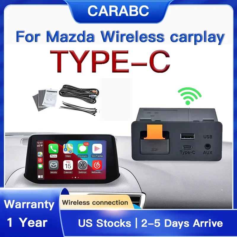 

P3.1 Type-C CarPlay Wireless Android Auto USB Adapter for Mazda 2 3 6 CX3 CX5 CX8 CX9 MX5 Demio Miata TK78669U0C Retrofit Kit