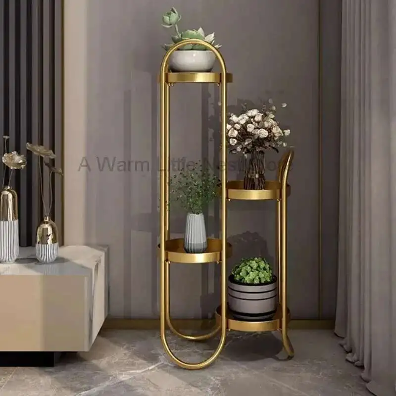 

Light Luxury Modern Flower Shelf Aesthetics Living Room Flower Stand Aesthetics Dec Organizer Estanteria Plantas Furniture