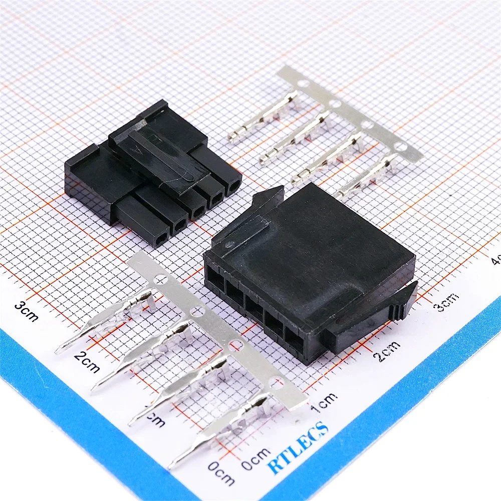 10Sets Micro-Fit 3.0 MM Receptacle Housing + Plug Shell Panel Mount Ear + Male Female Crimp Terminal 2 3 4 5 6 7 8 9 10 Circuits