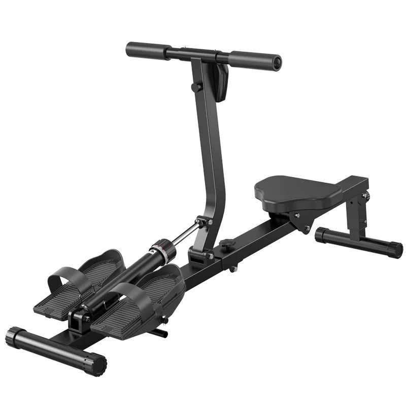 Silent Hydraulic Rowing Machine Foldable Adjustable Home Use Fitness Rowing Machine Steel Plastic Construction 130kg Capacity