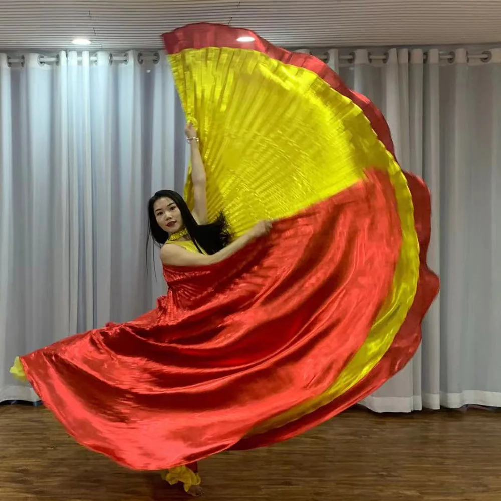 คู่สีแดงทอง Belly Dance Performance Props Oriental Dance Belly Dance ปีกทอง