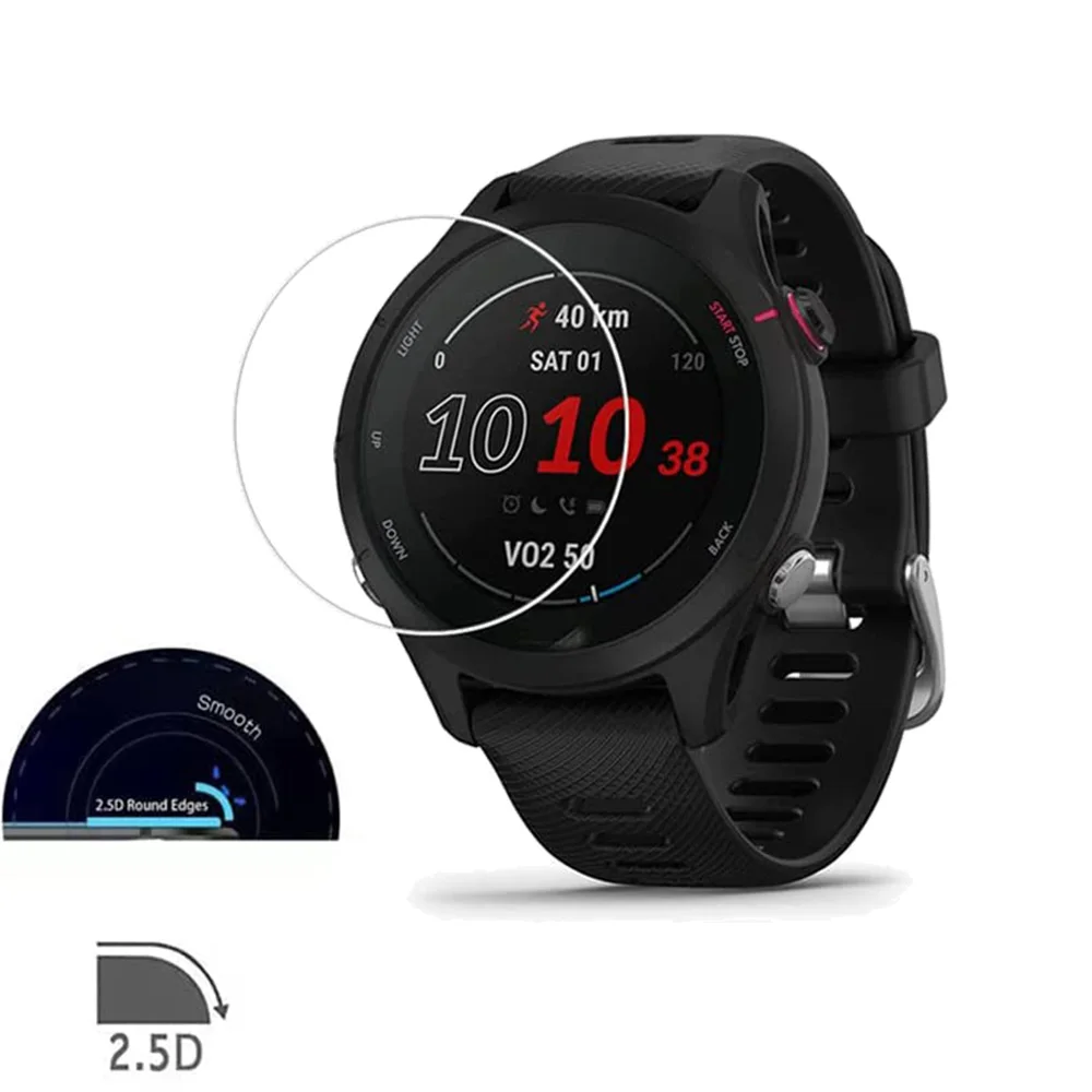 Vidro temperado claro para Garmin Forerunner, protetor de tela HD, filme à prova de explosão, acessórios anti-impressão digital, 255, 255s, 2pcs