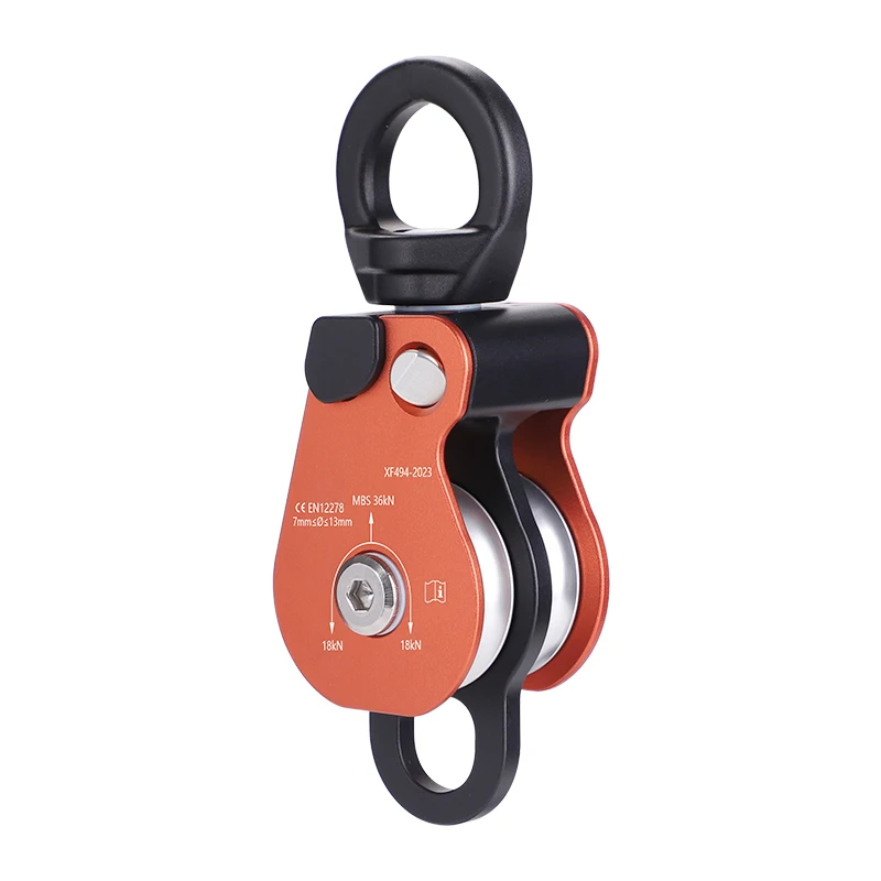 Universal Rotating Rock Climbing Pulley Set, Heavy Object Lifter & Load-Bearing Safety Outdoor Rescue Equipment