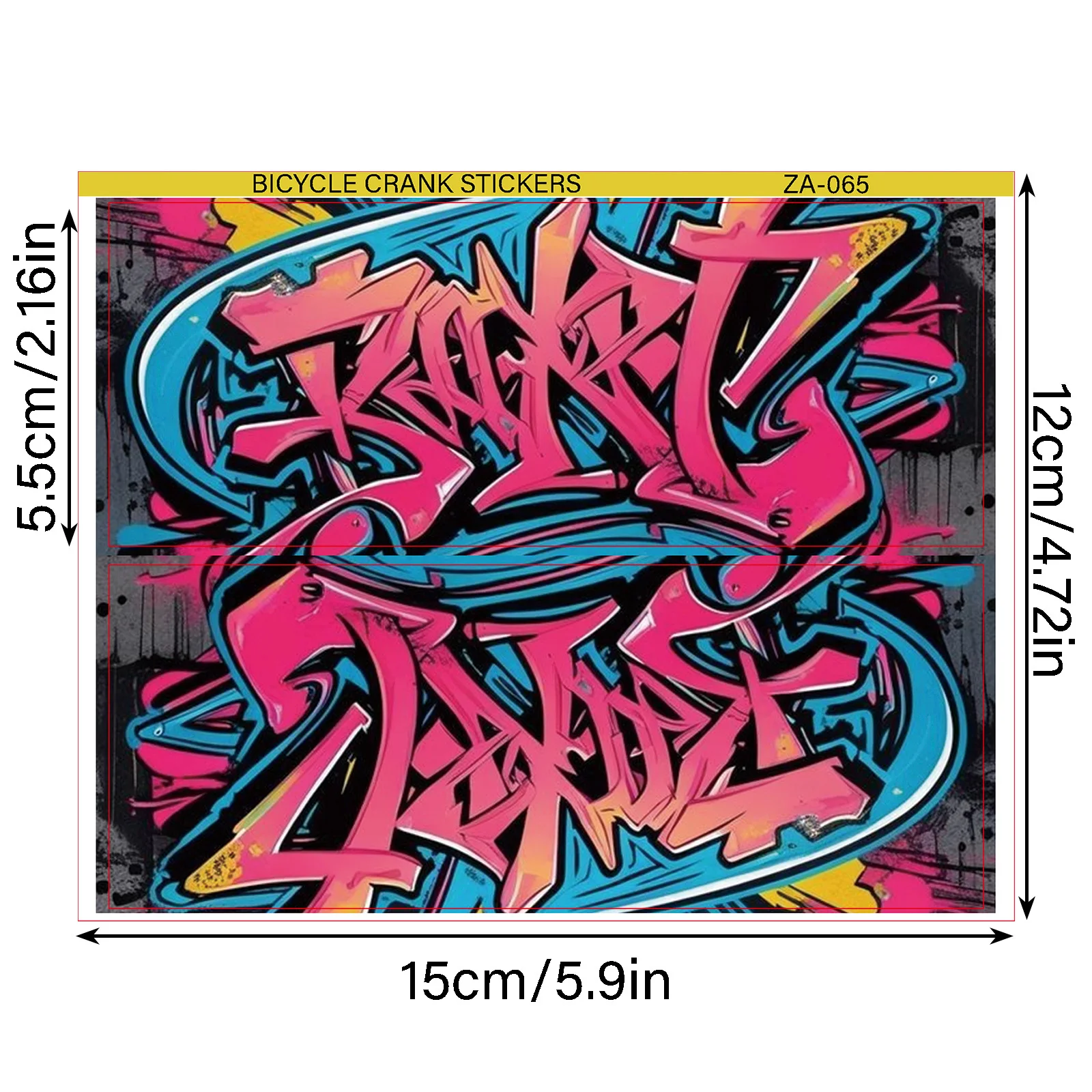 1pair  Graffiti Bike Crank Stickers, Waterproof Vinyl Decals for Bicycle Crank, Chain Guard & Frame
