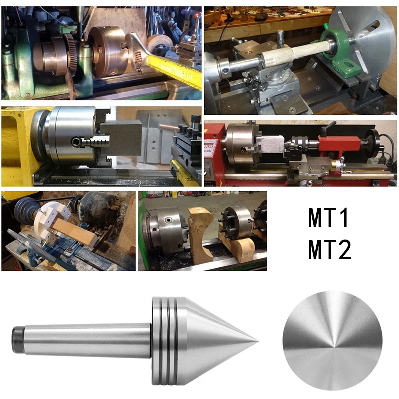 CNC MT1 MT2 Woodworking Lathe Tools Live Center Morse Taper Bearing Tailstock For Metal Processing Wood Lathe Rotary Top Turning