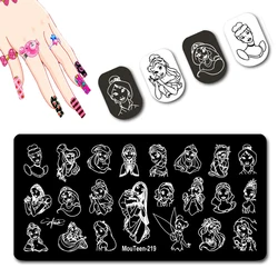 Disney New Launch Princess Collection Nail Stamping Beauty Princess Nail Stamp Plate Line Princess Nail Plate#219