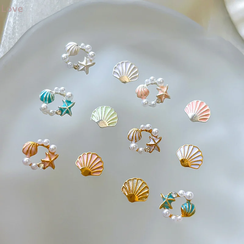[L&P]Alloy Pearl Shell Nail Art Supplies Irregular Color Seashell 3d Nail Flakes Seashell Slices Decoration Diy Nail Accessories