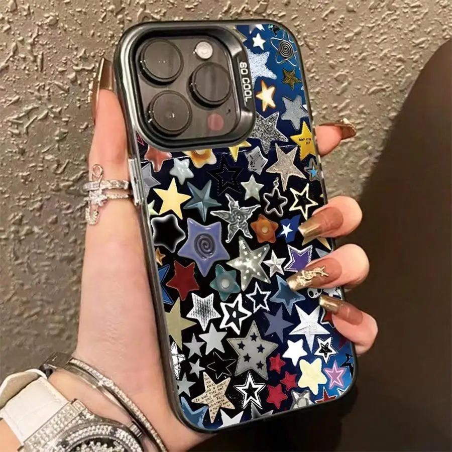 Star Pattern Matte Anti Drop Phone Case for iPhone