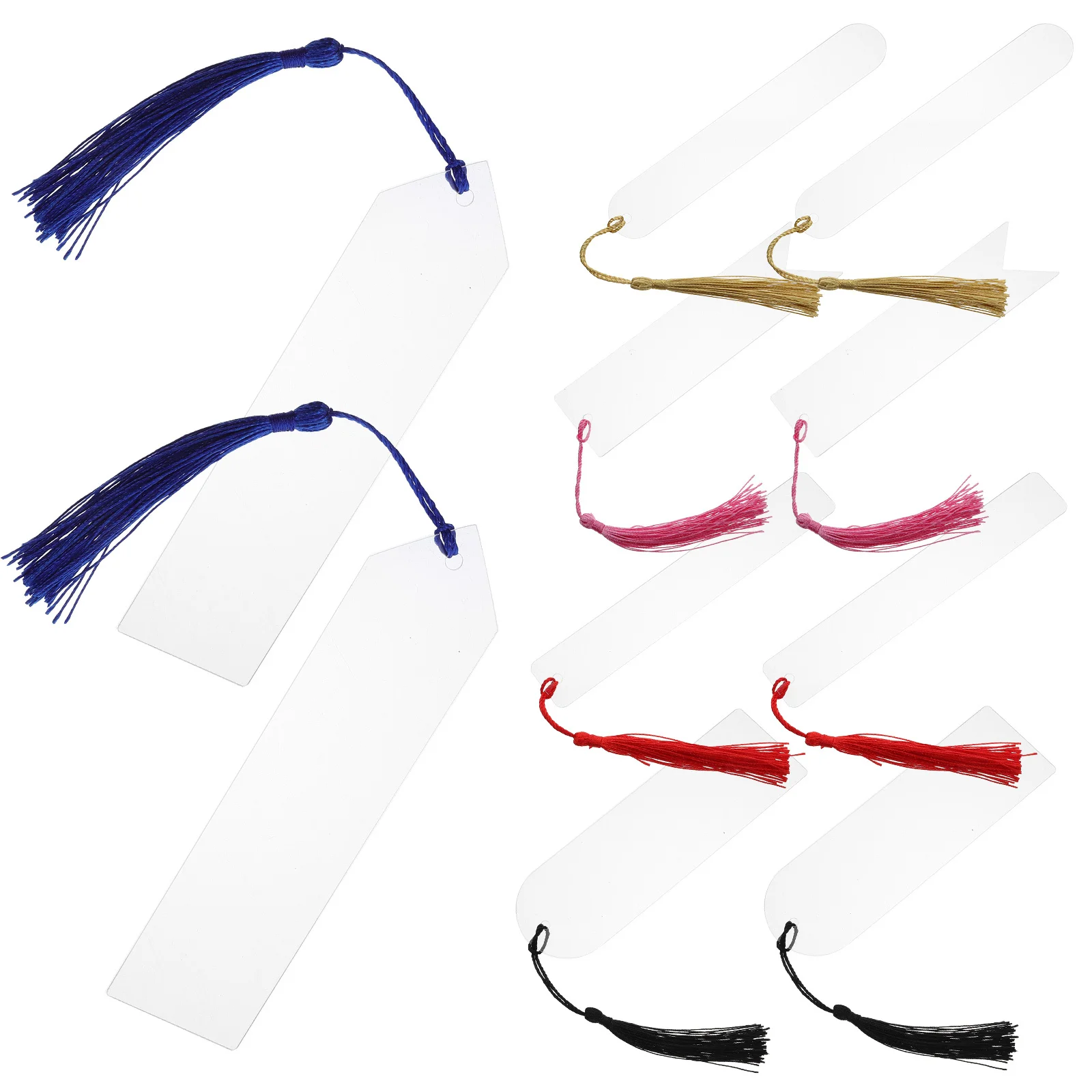 

1Set Lightweight Clear Acrylic Bookmarks Tassels Pendant DIY Accessory Exquisite Gift Idea Acrylic Bookmark Blanks