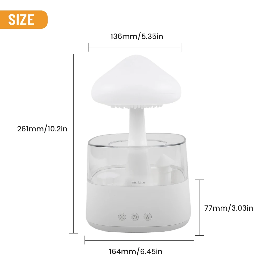 Cloud Rain Humidifier 2-in-1 2.4MHz 450ml Bottle Capacity 5v 2A Abs+plastic USB To C Type Power For Office Use