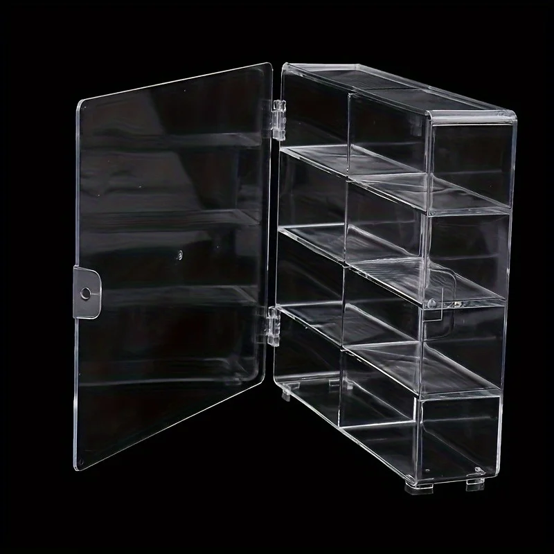High Quality Acrylic Display Cabinet With 8 Slots  Transparent Art Storage Box For Toy Figurine Car Model Mini Cartoon Doll