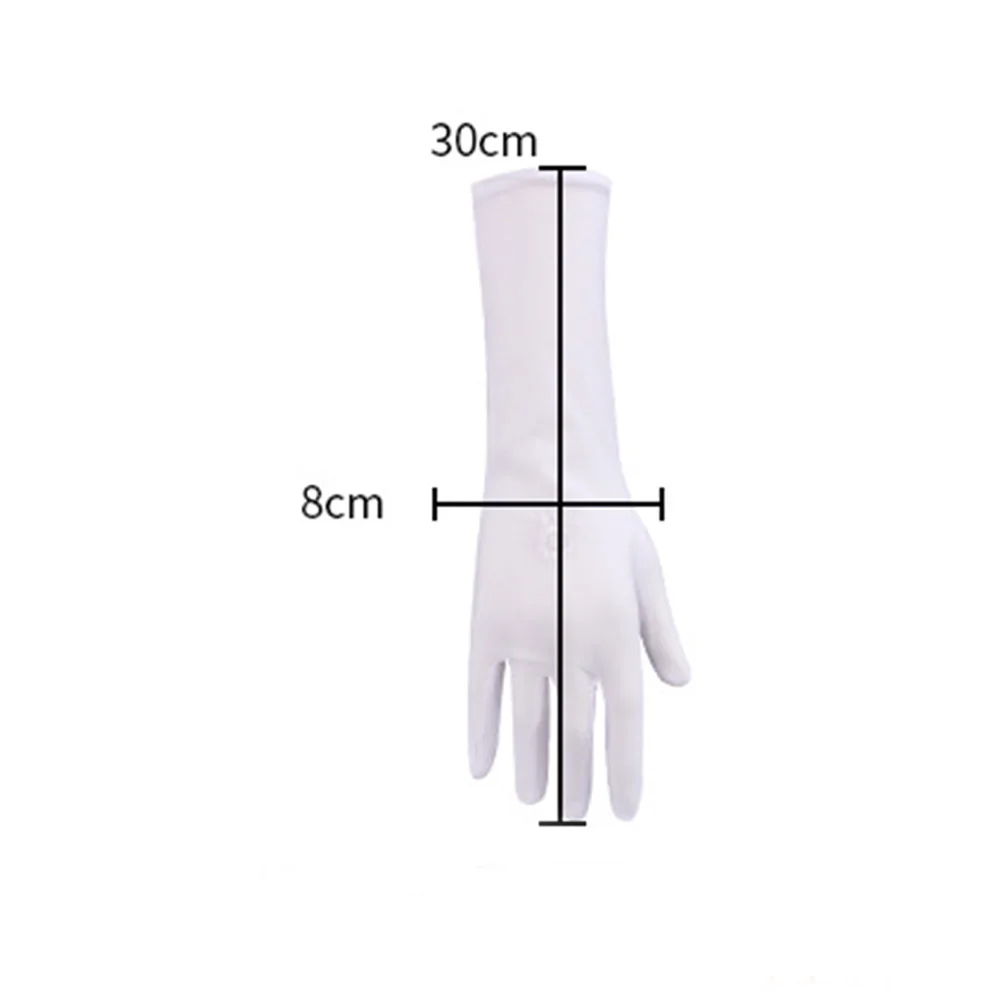 Ladies Thin Mid-long Anti-slip Embroidered Stretch Mittens Anti UV Sunscreen Gloves Driving Glove