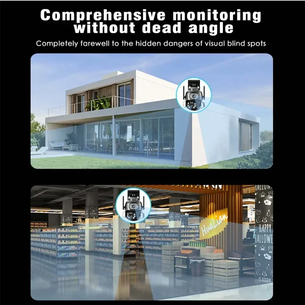 Imagem -05 - Câmera de Rastreamento Automático do Corpo ai 4k 8mp Wifi Ptz Tela Dupla Binocular Cctv Alexa Segurança Inteligente Ip66 Monitoramento Tuya mm