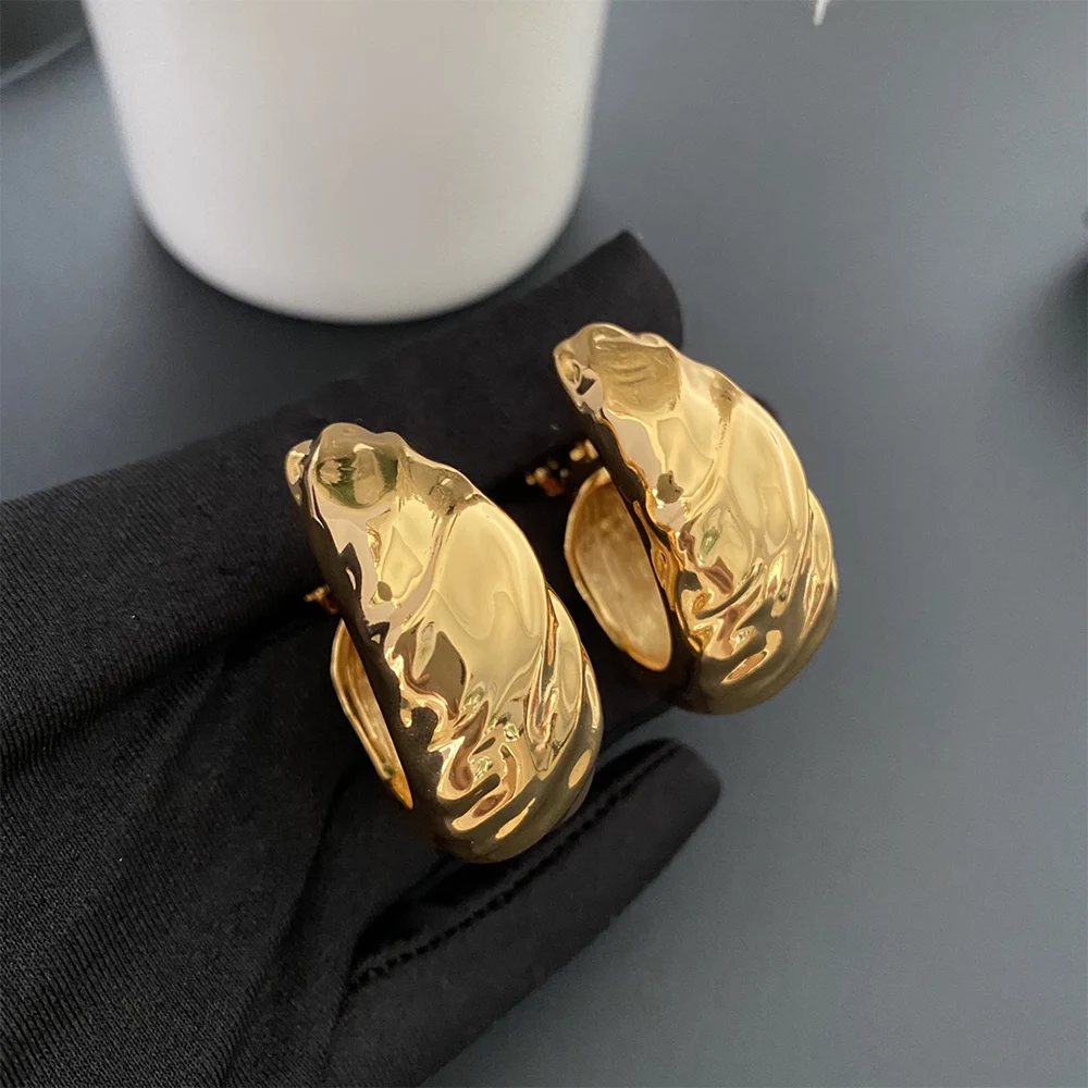 

Báthory Elizabeth 2024 Fashion Design Vintage Golden Round Earrings Ear Clip Luxury Jewelry Women&Men Birthday Party Gift