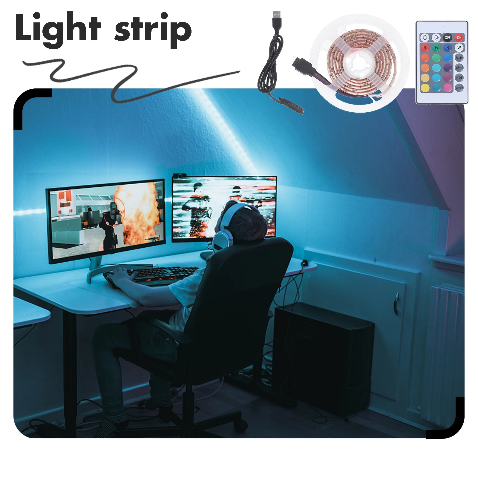 

5V Rgb LED Strip Light 30 Smd 5050 High Brightness Flexible Tape Lights for Indoor Outdoor Decoration Party Bar Club Lighting