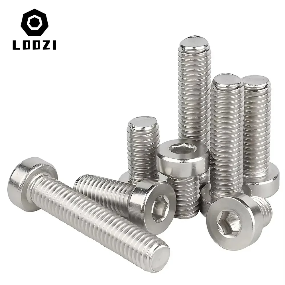 M2 M2.5 M3 M4 M5 M6 M8 M10 DIN7984 304 Stainless Steel Hex Hexagon Socket Thin Low Short Profile Head Allen Cap Bolt Screw