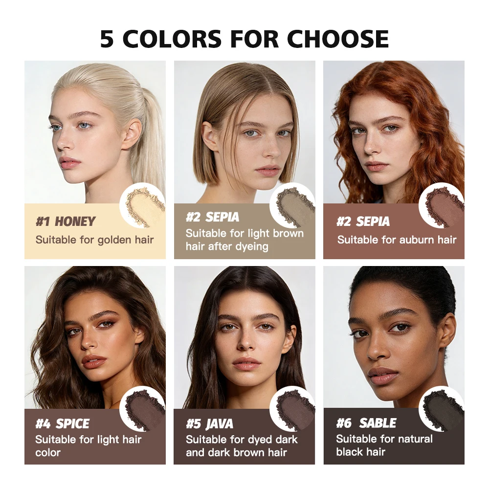 Waterproof Hairline Powder Long Lasting Shadow Filling Forehead Hair Gaps Sweat-proof Fine Powder Natural Color Hairline Makeup